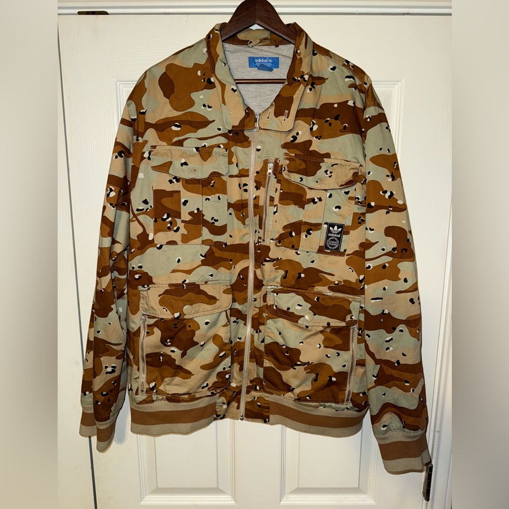 Adidas Men's Military Camouflage Jacket - Brown and Tan